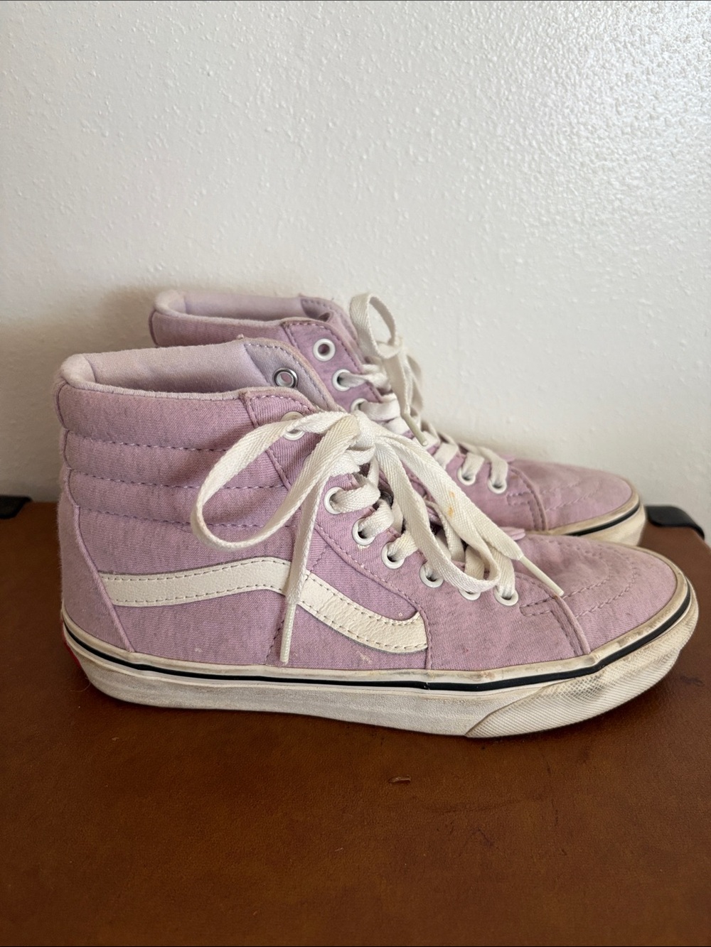 Vans Lilac High-Top Sneakers with White Stripe